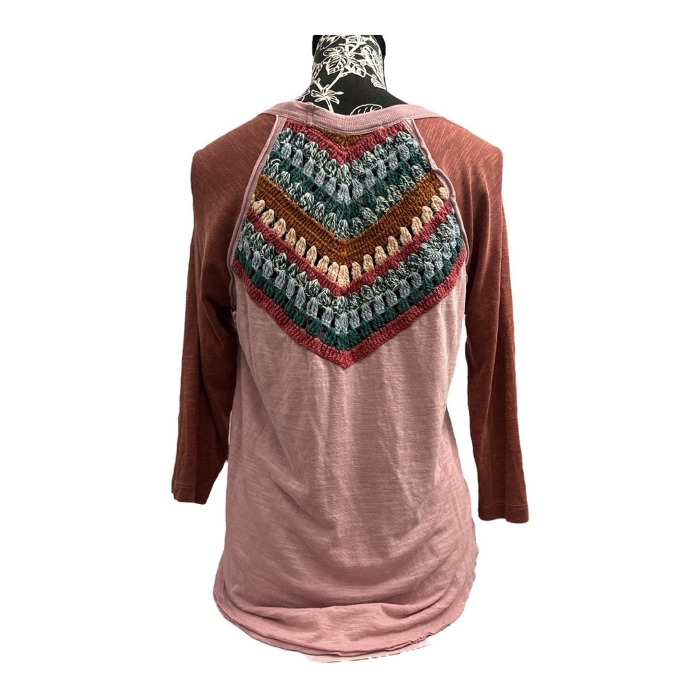 Free People We The Free Dusty Rose Embellished Boho Blouse Size S - Picture 8 of 15
